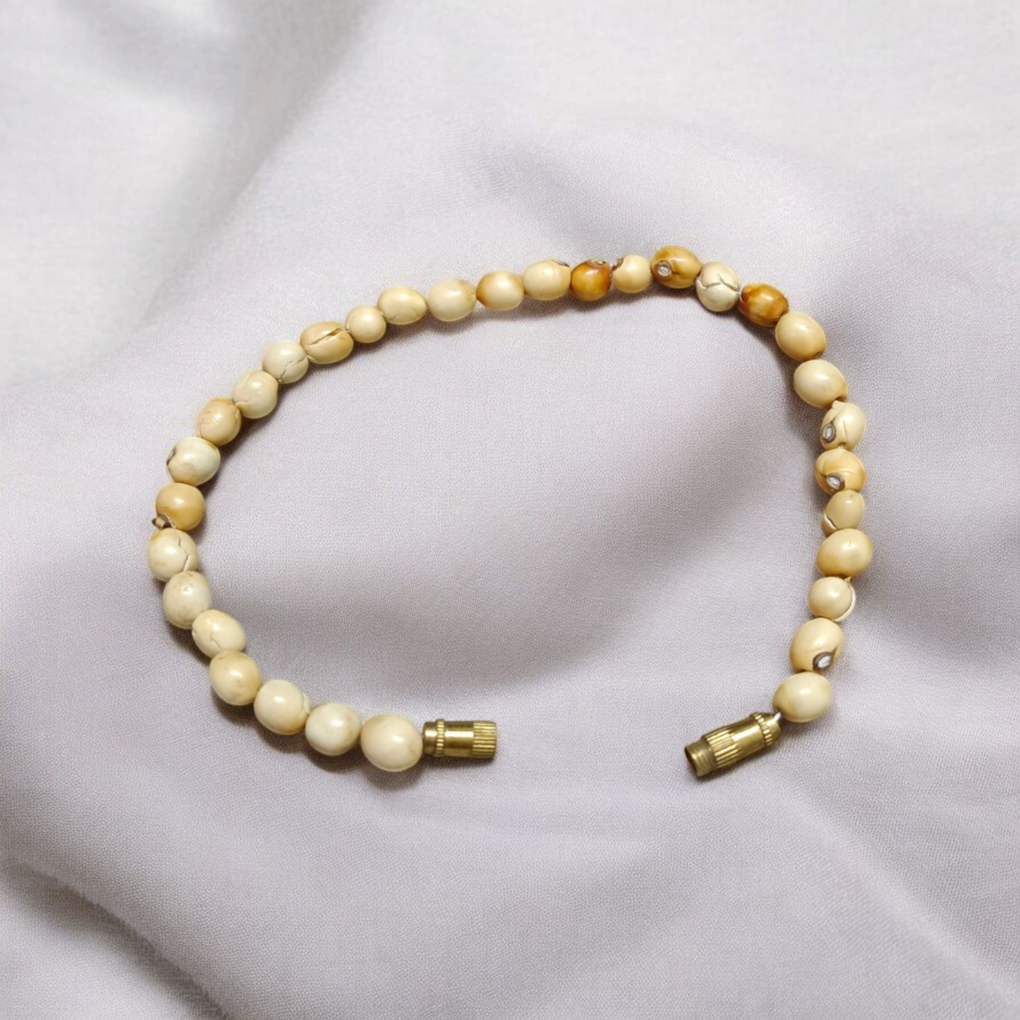 White Gunja Bracelet - Natural Safed Gunja for Purity & Protection with Lab Certificate - Malawala