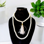 White Hakik Mala 8MM - Natural White Agate for Peace & Clarity with Lab Certificate - Malawala