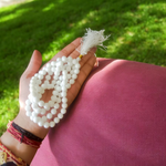 White Hakik Mala 8MM - Natural White Agate for Peace & Clarity with Lab Certificate - Malawala