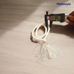 White Hakik Mala 8MM - Natural White Agate for Peace & Clarity with Lab Certificate - Malawala