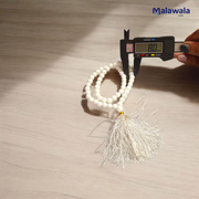 White Hakik Mala 8MM - Natural White Agate for Peace & Clarity with Lab Certificate - Malawala