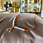 White Moti Mala with 108 Beads for Temple Worship and Idol Decoration