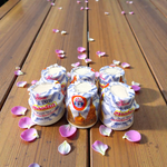 White chandan paste container used for tilak, puja, and religious ceremonies