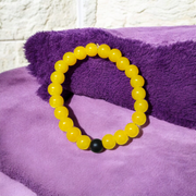 Yellow Agate & Ebony Bead Bracelet 8mm – Lab Certified | Boost Focus & Protection | Malawala