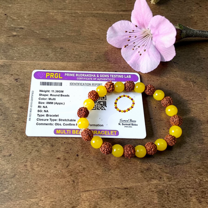multi beads bracelet 8mm stretchable lab certified healing bracelet for energy balance and protection