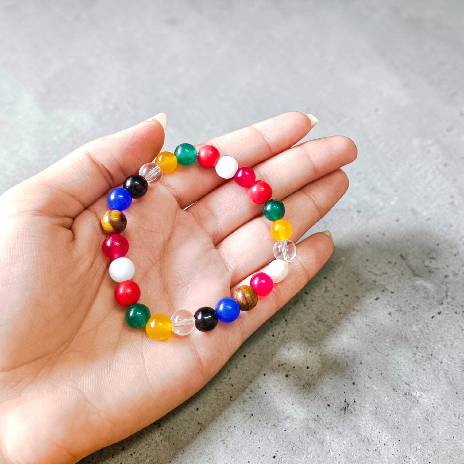 navratan bracelet stretchable 9-10mm navgrah gemstone bracelet lab certified healing astrology bracelet